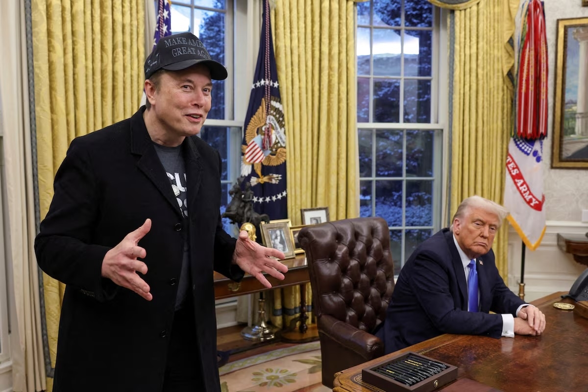 Илон Маск и Дональд Трамп в Белом доме