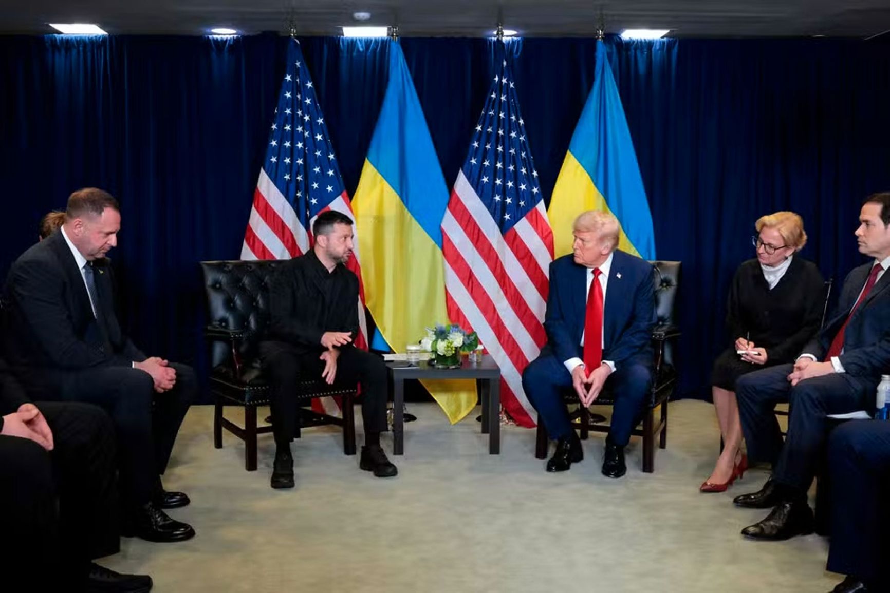 Volodymyr Zelensky and Donald Trump at a meeting in the U.S. in September 2025