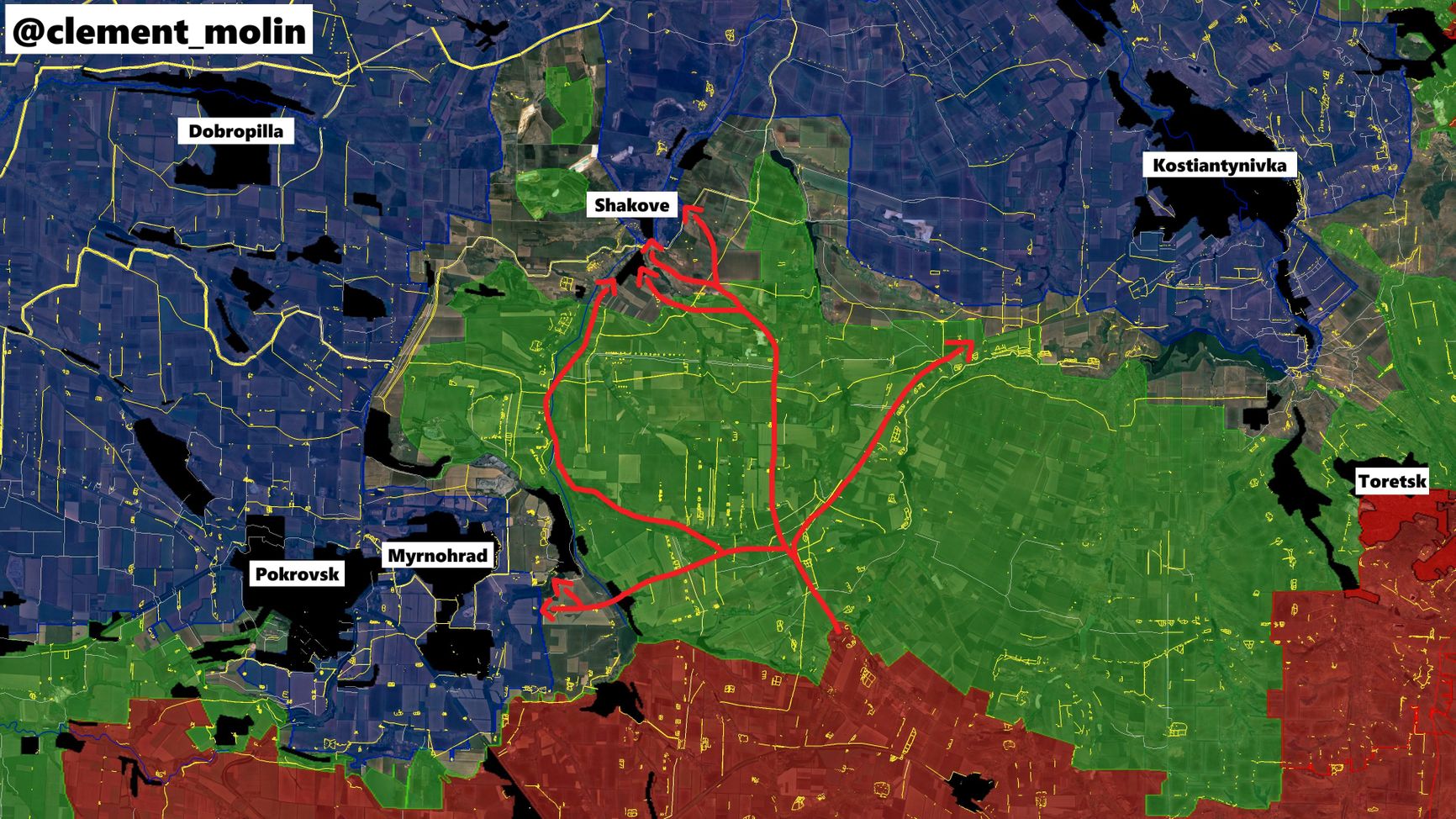 Ситуация на Добропольском выступе по версии исследователя под ником Clément Molin