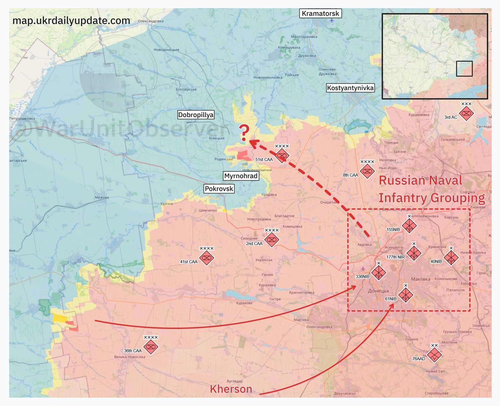 Группировка российских подразделений морской пехоты под Покровском (до 2016 года — Красноармейск)
