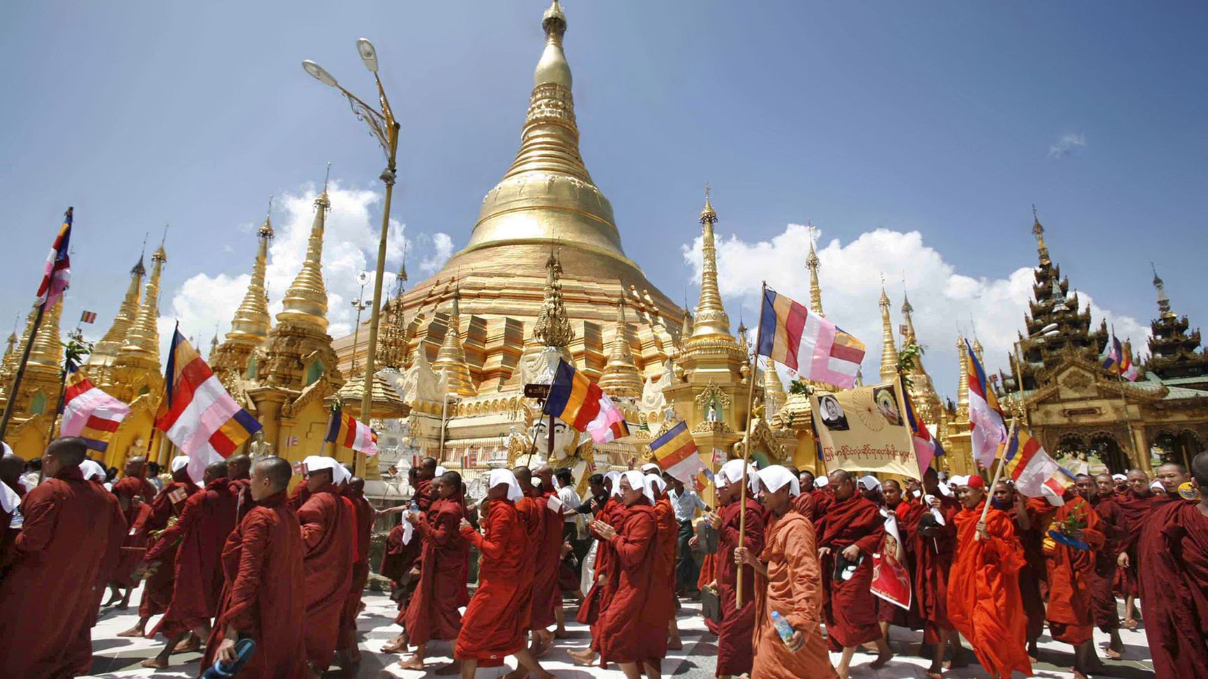 Protests in Myanmar in 1990 became known as the Saffron Revolution after the color of Buddhist monks’ robes